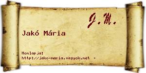 Jakó Mária névjegykártya