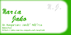 maria jako business card